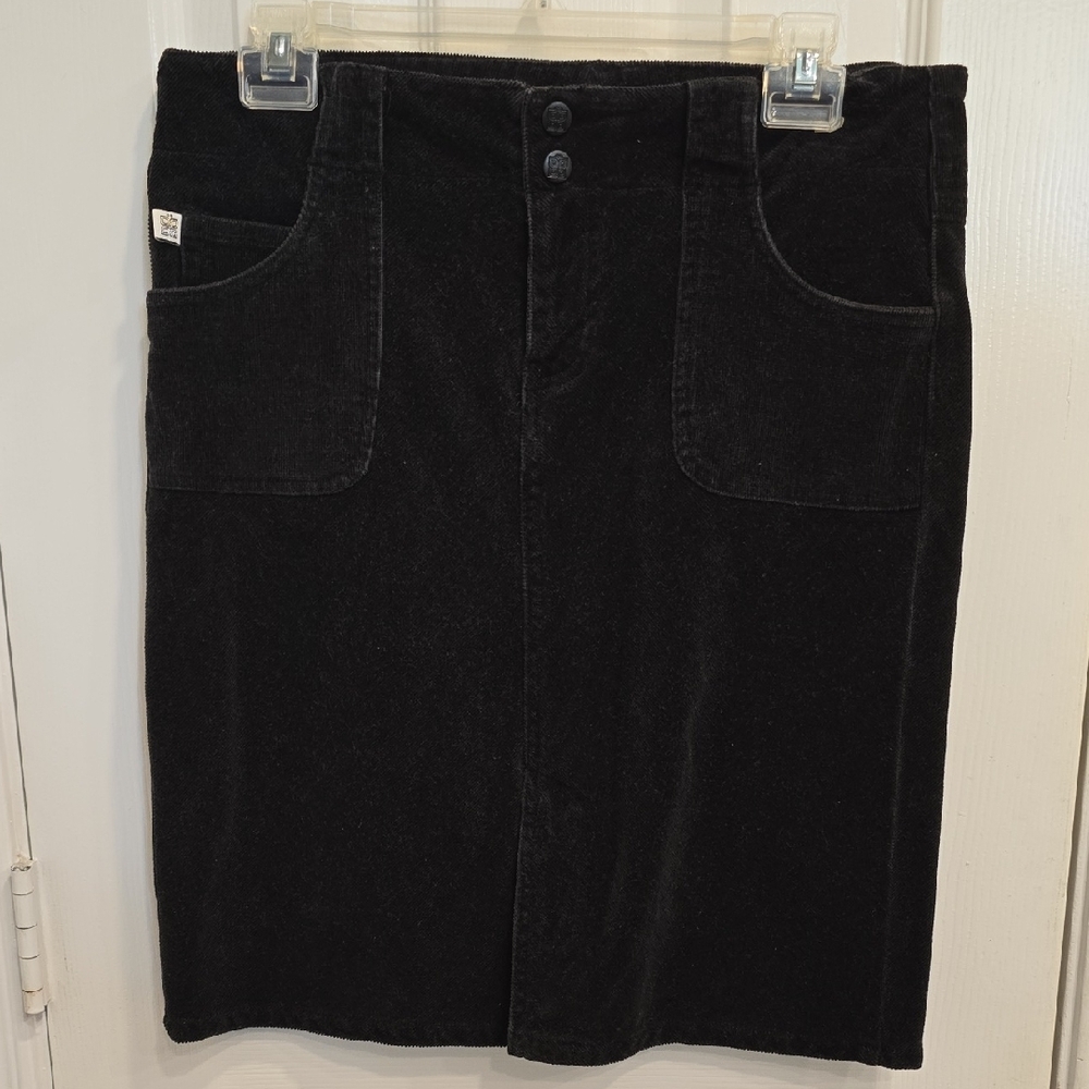 Plugg Black Corduroy Pencil Skirt